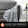 image:imageBrookstone Electric Heated Plush Throw Blanket Ivory WindowpaneFloral