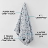 image:imageBrookstone Electric Heated Plush Throw Blanket Ivory WindowpaneFloral