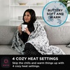 image:imageBrookstone Electric Heated Plush Throw Blanket Ivory WindowpaneFloral