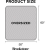 image:imageBrookstone Electric Heated Plush Throw Blanket Ivory WindowpaneLight Charcoal