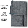 image:imageBrookstone Electric Heated Plush Throw Blanket Ivory WindowpaneLight Charcoal