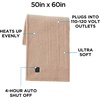 image:imageBrookstone Electric Heated Plush Throw Blanket Ivory WindowpaneSolid Brown