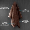 image:imageBrookstone Electric Heated Plush Throw Blanket Ivory WindowpaneTan
