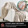 image:imageBrookstone Electric Heated Plush Throw Blanket Ivory WindowpaneTaupe