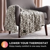 image:imageBrookstone Electric Heated Plush Throw Blanket Ivory WindowpaneTaupe Trellis