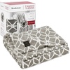 image:imageBrookstone Electric Heated Plush Throw Blanket Ivory WindowpaneTaupe Trellis