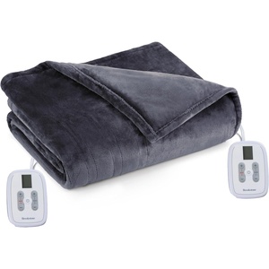 image:imageBrookstone Electric Heated Plush Blanket King 100 x 90 in GrayGrey