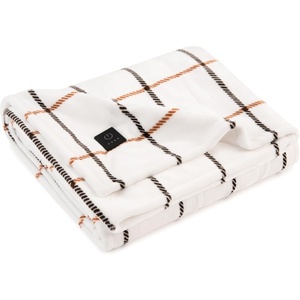 image:imageBrookstone Electric Heated Plush Throw Blanket Ivory WindowpaneHoliday