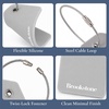 image:imageBrookstone Silicone Luggage Tags 2 Pack Steel Cable LoopGrey