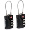 image:imageBrookstone Cable Luggage Locks 2 Pack TSA Approved ResettableBlack