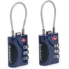 image:imageBrookstone Cable Luggage Locks 2 Pack TSA Approved ResettableBlue