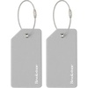 image:imageBrookstone Silicone Luggage Tags 2 Pack Steel Cable LoopGrey