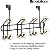 image:imageBrookstone Over the Door Hook Organizer Rack  12 HeavyDuty Hanging Hooks Premium Metal Coat amp Towel Hanger NoDrill SpaceSaving Door Organizer for Bathroom Bedroom Living Room Matte Black