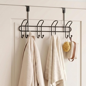 image:imageBrookstone Over the Door Hook Organizer Rack  12 HeavyDuty Hanging Hooks Premium Metal Coat amp Towel Hanger NoDrill SpaceSaving Door Organizer for Bathroom Bedroom Living Room Matte Black