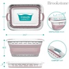 image:imageBROOKSTONE 11 GALLON XL 24 Collapsible Laundry Basket amp Clothes Hamper Comfort NonSlip Handles Modern Laundry Hamper with Space Saving Design Portable PopUp Hamper BPA FREE Blush Pink 1 PackBlush Pink