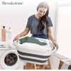image:imageBROOKSTONE 11 GALLON XL 24 Collapsible Laundry Basket amp Clothes Hamper Comfort NonSlip Handles Modern Laundry Hamper with Space Saving Design Portable PopUp Hamper BPA FREE Blush Pink 1 PackWhiteBlack