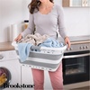 image:imageBROOKSTONE 11 GALLON XL 24 Collapsible Laundry Basket amp Clothes Hamper Comfort NonSlip Handles Modern Laundry Hamper with Space Saving Design Portable PopUp Hamper BPA FREE Blush Pink 1 PackWhiteGrey  Three Handle Hip Hugger
