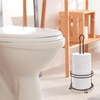 image:imageBROOKSTONE Stylish Toilet Paper Holder Freestanding Bathroom Tissue Organizer Minimalistic Storage Solution Modern Trending Design Holds MEGA Rolls BlackBronze