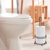 image:imageBROOKSTONE Stylish Toilet Paper Holder Freestanding Bathroom Tissue Organizer Minimalistic Storage Solution Modern Trending Design Holds MEGA Rolls BlackBlack Open