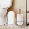 image:imageBROOKSTONE Stylish Toilet Paper Holder Freestanding Bathroom Tissue Organizer Minimalistic Storage Solution Modern Trending Design Holds MEGA Rolls BlackChrome Open