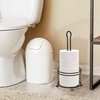 image:imageBROOKSTONE Stylish Toilet Paper Holder Freestanding Bathroom Tissue Organizer Minimalistic Storage Solution Modern Trending Design Holds MEGA Rolls BlackBlack Open