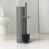 image:imageBROOKSTONE Toilet Brush and Holder Set for Bathroom with Splash Guard for Deep Cleaning Compact and Space Saving Stylish Toilet Bowl Cleaners ChromeGray