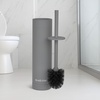 image:imageBROOKSTONE Toilet Brush and Holder Set for Bathroom with Splash Guard for Deep Cleaning Compact and Space Saving Stylish Toilet Bowl Cleaners ChromeGray