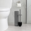 image:imageBROOKSTONE Toilet Brush and Holder Set for Bathroom with Splash Guard for Deep Cleaning Compact and Space Saving Stylish Toilet Bowl Cleaners ChromeGray