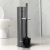 image:imageBROOKSTONE Toilet Brush and Holder Set for Bathroom with Splash Guard for Deep Cleaning Compact and Space Saving Stylish Toilet Bowl Cleaners ChromeGun Metal