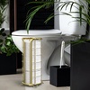 image:imageBROOKSTONE Toilet Paper Holder Stand Reserve  Free Standing Toilet Paper Stand with Storage that Holds Mega Rolls Standing Bathroom Tissue Organizer Bathroom Decor  Modern Storage Holder BlackGold