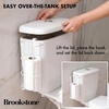 image:imageBROOKSTONE Toilet Paper Holder Stand Reserve  Free Standing Toilet Paper Stand with Storage that Holds Mega Rolls Standing Bathroom Tissue Organizer Bathroom Decor  Modern Storage Holder GoldMatte White