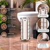 image:imageBROOKSTONE Toilet Paper Holder Stand Reserve  Free Standing Toilet Paper Stand with Storage that Holds Mega Rolls Standing Bathroom Tissue Organizer Bathroom Decor  Modern Storage Holder GoldNickel