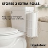 image:imageBROOKSTONE Toilet Paper Holder Stand Reserve  Free Standing Toilet Paper Stand with Storage that Holds Mega Rolls Standing Bathroom Tissue Organizer Bathroom Decor  Modern Storage Holder GoldMatte White