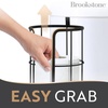 image:imageBROOKSTONE Toilet Paper Holder Stand Reserve  Free Standing Toilet Paper Stand with Storage that Holds Mega Rolls Standing Bathroom Tissue Organizer Bathroom Decor  Modern Storage Holder GoldMatte Black