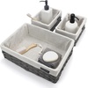 image:imageBrookstone Woven Shelf Basket Organize for Shelves Storage Basket for Organizing Home Pantry Organizers and Storage Bins  2 Pack  Dark GreyGrey Three Pack