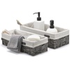 image:imageBrookstone Woven Shelf Basket Organize for Shelves Storage Basket for Organizing Home Pantry Organizers and Storage Bins  2 Pack  Dark GreyGrey Two Pack with Handles