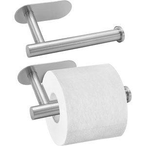 image:imageBROOKSTONE  2 Pack SelfAdhesive Toilet Paper Holder Wall Mount Effortless Installation Sleek Modern Look Fits Any Bathroom Decorative Rust Proof DesignChrome