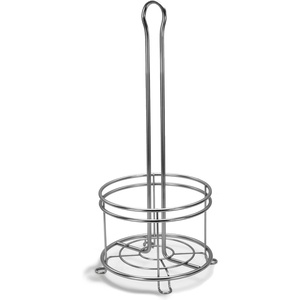 image:imageBROOKSTONE Stylish Toilet Paper Holder Freestanding Bathroom Tissue Organizer Minimalistic Storage Solution Modern Trending Design Holds MEGA Rolls BlackChrome Open
