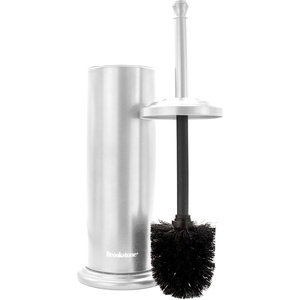 image:imageBROOKSTONE Toilet Brush and Holder Set for Bathroom with Splash Guard for Deep Cleaning Compact and Space Saving Stylish Toilet Bowl Cleaners ChromeChrome
