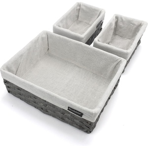 image:imageBrookstone Woven Shelf Basket Organize for Shelves Storage Basket for Organizing Home Pantry Organizers and Storage Bins  2 Pack  Dark GreyGrey Three Pack